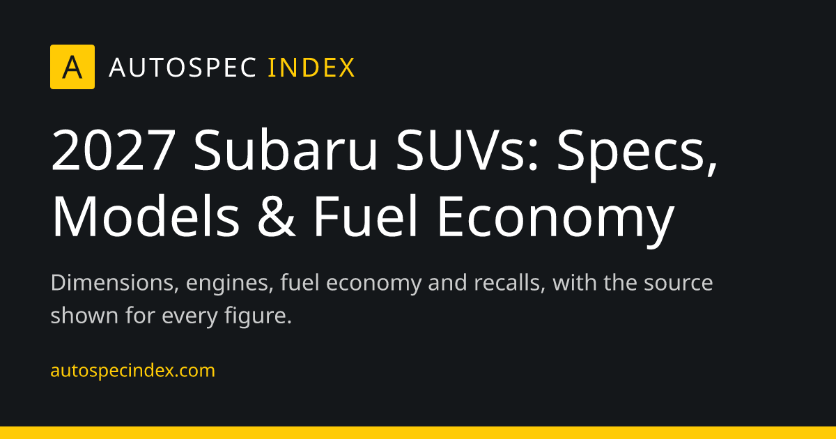 2027 Subaru SUVs: Specs, Models & Fuel Economy